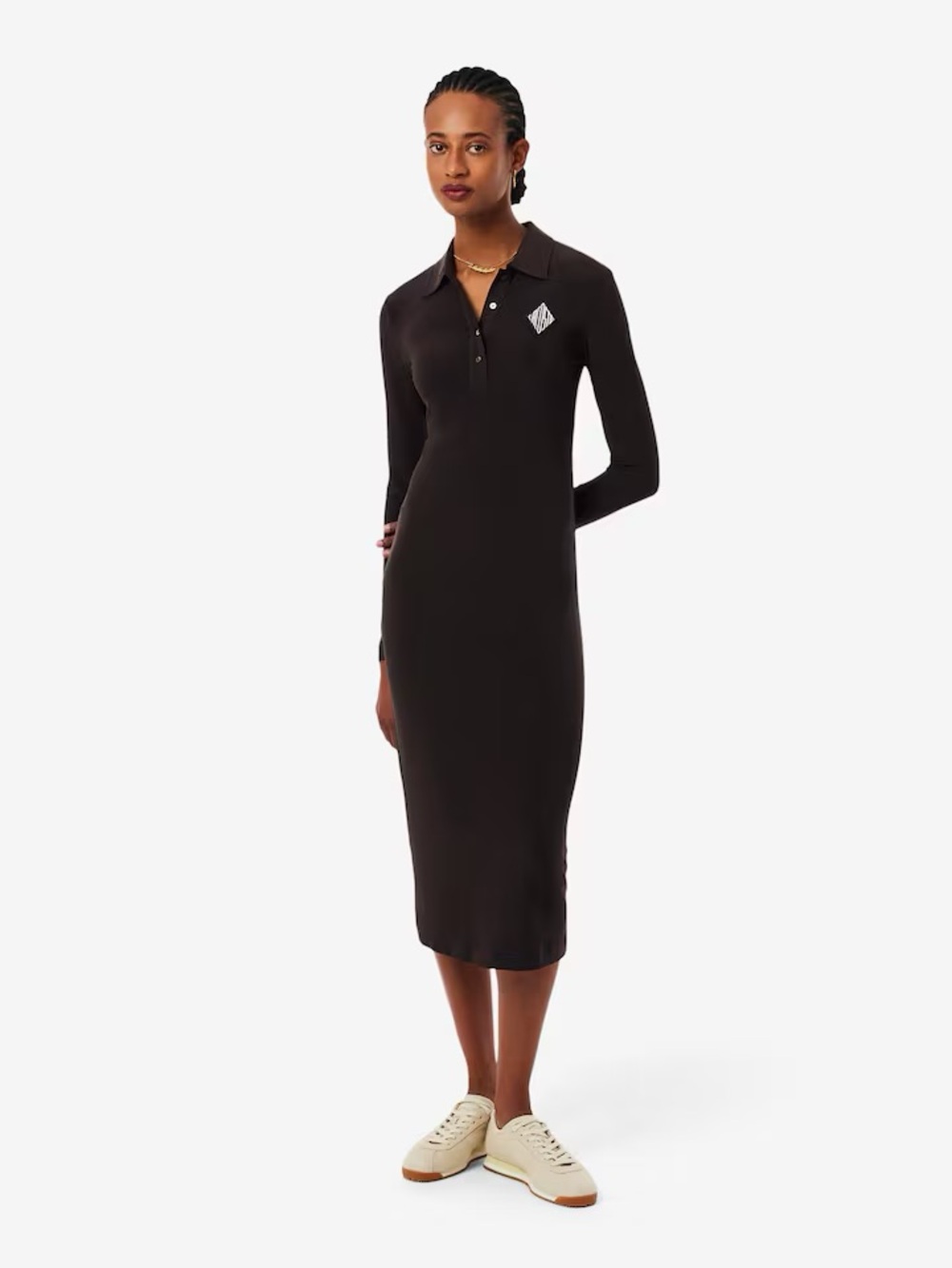 Lacoste Embroidered Badge Slim Fit Polo Dress size 42 NWT